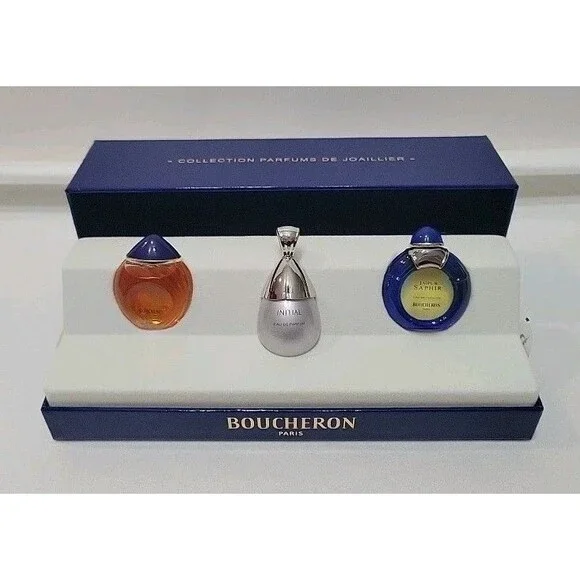 Vintage Boucheron Paris Jeweler Perfume Collection 3 pc. Miniatures NIB RARE - Picture 1 of 9